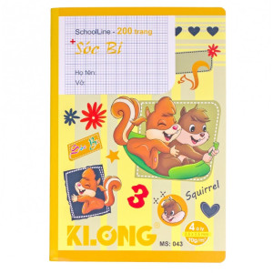 Vở 4 ô ly SchoolLine B5 200 trang 70/92; MS: 043