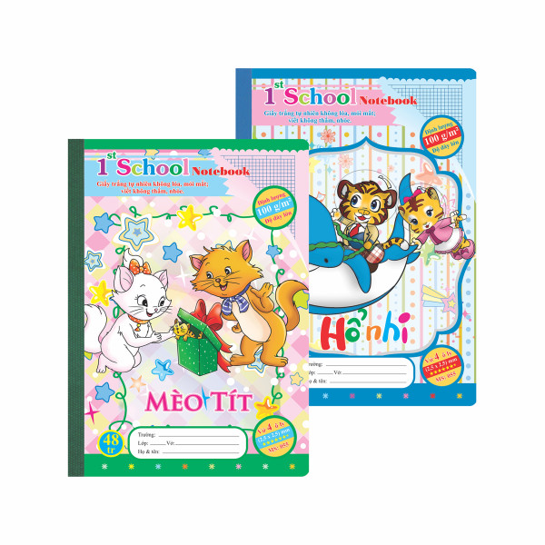 Vở 4 ô ly 1st School B5¯ 48 trang 100/76; MS: 055