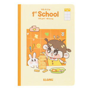Vở 4 ô ly 1st School B5¯ 48 trang 100/76; MS: 055