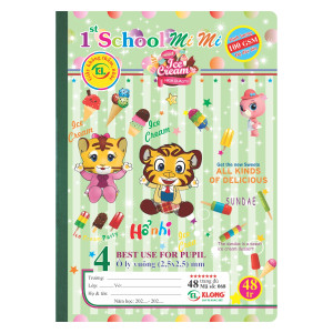 Vở 4 ô ly  may dán gáy 1st School B5¯ 48 trang 100/92; MS: 068
