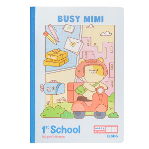 Vở 4 ô ly may dán gáy 1st School Comic World B5¯ 48 trang 120/92; MS: 070