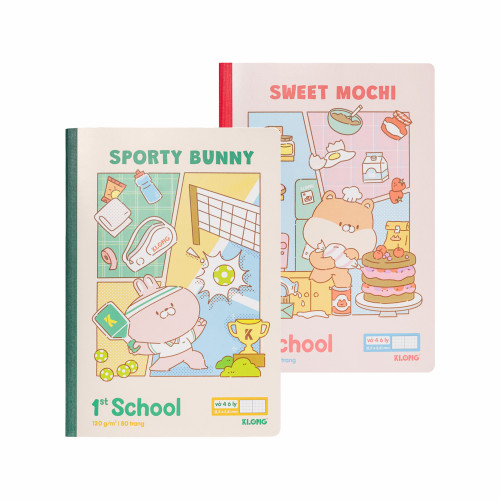 Vở 4 ô ly may dán gáy 1st School Comic World B5¯ 80 trang 120/92; MS: 071