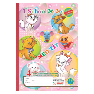 Vở 4 ô ly may dán gáy 1st School B5¯ 48 trang 120/76; MS: 072