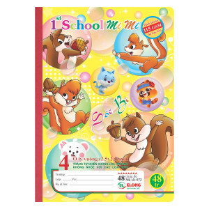 Vở 4 ô ly may dán gáy 1st School B5¯ 48 trang 120/76; MS: 072