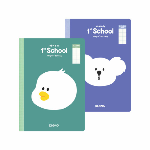 Vở 4 ô ly 1st School B5¯ 80 trang 100/76; MS: 077 