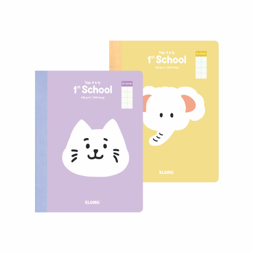 Tập học sinh 4 ô ly (2 x 2) mm A5 lỡ 200 trang 100/76; MS: 086