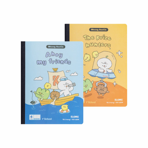 Tập học sinh 4 ô ly (2 x 2) mm 1st School Messy Bestie A5 lỡ 96 trang 100/92; MS: 093