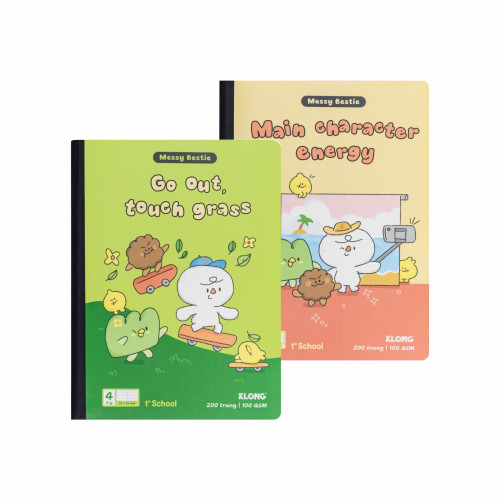 Tập học sinh 4 ô ly (2 x 2) mm 1st School Messy Bestie A5 lỡ 200 trang 100/92; MS: 094