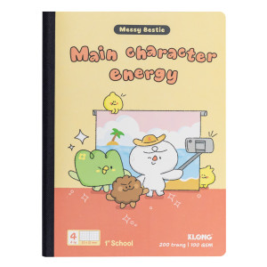 Tập học sinh 4 ô ly 1st School Messy Bestie A5 lỡ 200 trang 100/92; MS: 094