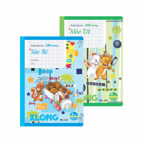 Vở 4 ô ly SchoolLine B5 200 trang 70/92; MS: 043