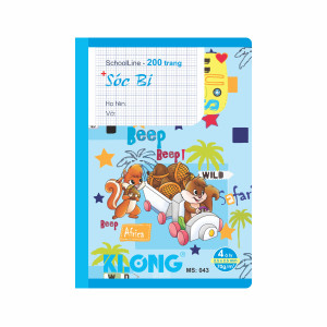 Vở 4 ô ly SchoolLine B5 200 trang 70/92; MS: 043