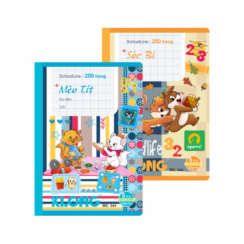 Vở 5 ô ly SchoolLine B5 200 trang 70/92; MS 044