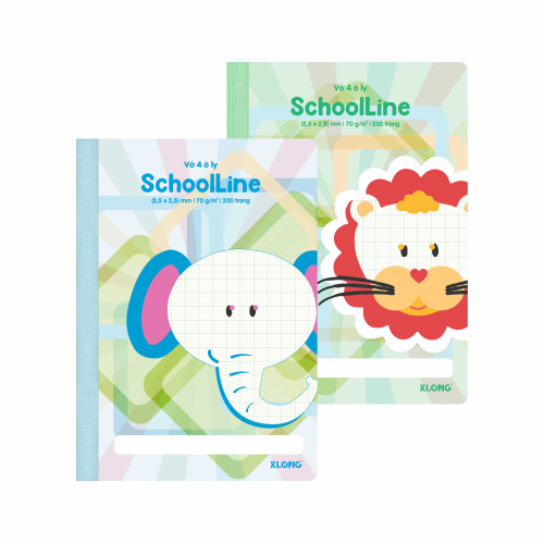 Vở 4 ô ly SchoolLine B5 200 trang 70/76; MS: 046