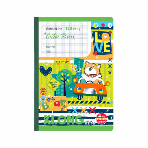 Vở 4 ô ly may dán gáy SchoolLine B5 120 trang 70/92; MS: 048