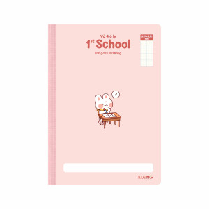 Vở 4 ô ly may dán gáy 1st School B5 120 trang 100/76; MS: 061