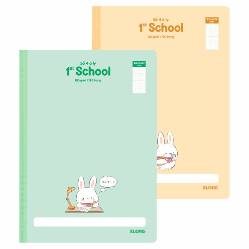 Sổ 4 ô ly may dán gáy 1st School A4 120 trang 100/76; MS: 063