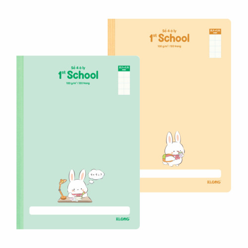 Sổ 4 ô ly may dán gáy 1st School A4 120 trang 100/76; MS: 063