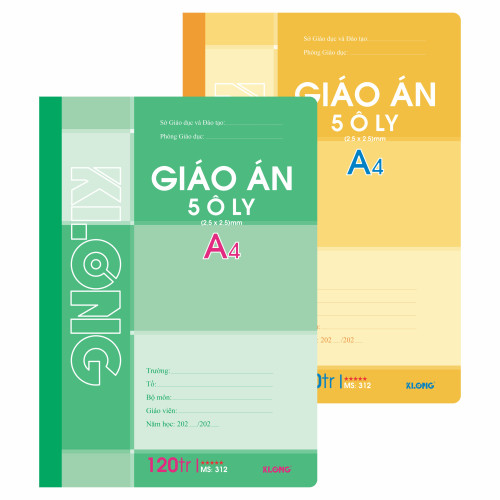 Sổ giáo án 5 ô ly  A4 120 trang 70/92; MS: 312T5