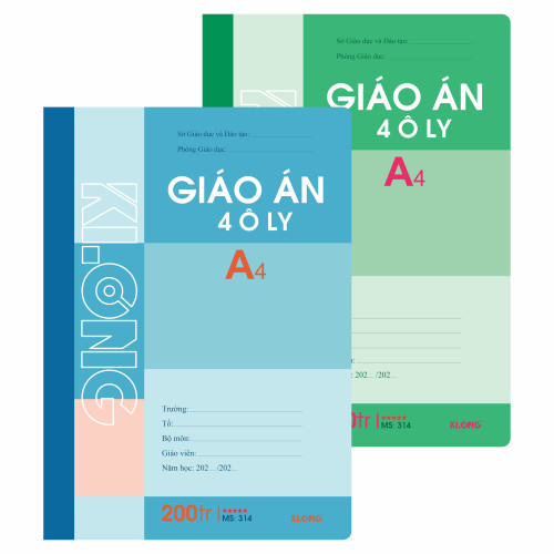 Sổ giáo án 4 ô ly A4 200 trang 70/92; MS: 314T4