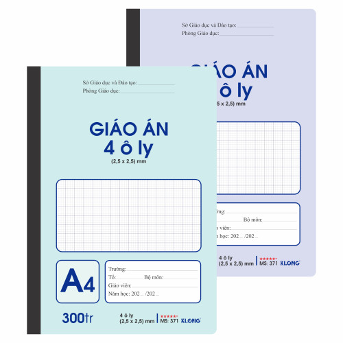 Sổ giáo án 4 ô ly may dán gáy A4 300 trang 70/92; MS: 371