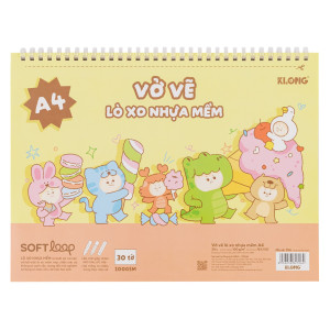 Vở vẽ lò xo nhựa mềm xé A4 30 tờ 100/76; MS: 706
