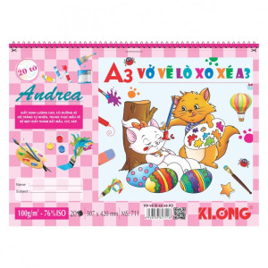Vở vẽ lò xo xé A3 20 tờ 100/76; MS: 711