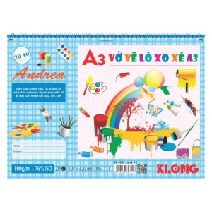 Vở vẽ lò xo xé A3 20 tờ 100/76; MS: 711