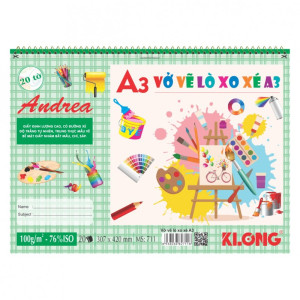 Vở vẽ lò xo xé A3 20 tờ 100/76; MS: 711
