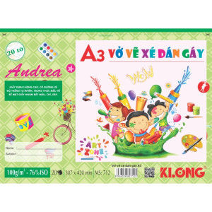 Vở vẽ dán gáy xé A3 20 tờ 100/76; MS: 712