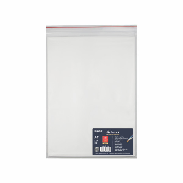 Giấy vẽ màu nước cao cấp A4+ 25% cotton 15 tờ 320 g/m²; MS: 784