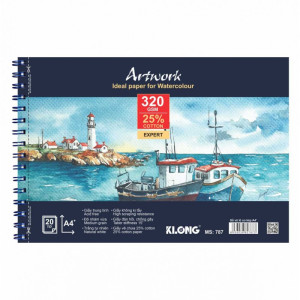 Sổ vẽ màu nước cao cấp A4+ 25% cotton 20 tờ 320 g/m²; MS: 787
