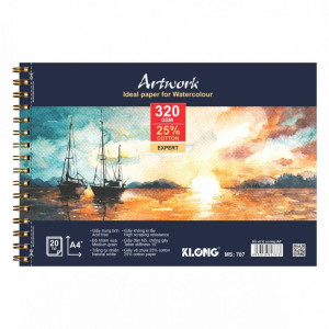 Sổ vẽ màu nước cao cấp A4+ 25% cotton 20 tờ 320 g/m²; MS: 787