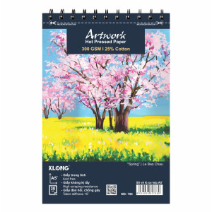 Sổ vẽ màu nước cao cấp Artwork Hot Pressed A5+ 300GSM 25% cotton 30 tờ MS: 788