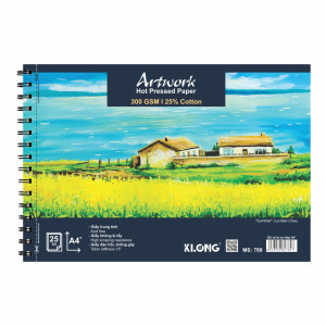 Sổ vẽ màu nước cao cấp Artwork Hot Pressed A4+ 300GSM 25% cotton 25 tờ MS: 789