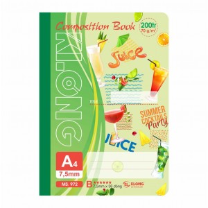 Sổ kẻ ngang may dán gáy Composition Book A4 200 trang 70/92; MS: 972